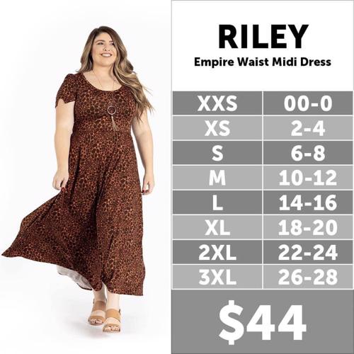 Riley Dress Size Chart